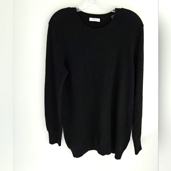 Equipment Cashmere Black Long Crewneck Sweater - Picture 1 of 4